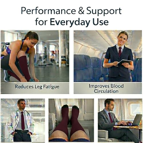 Image of Diamond Star 6 Pairs Compression Socks for Men & Women, Knee High Socks