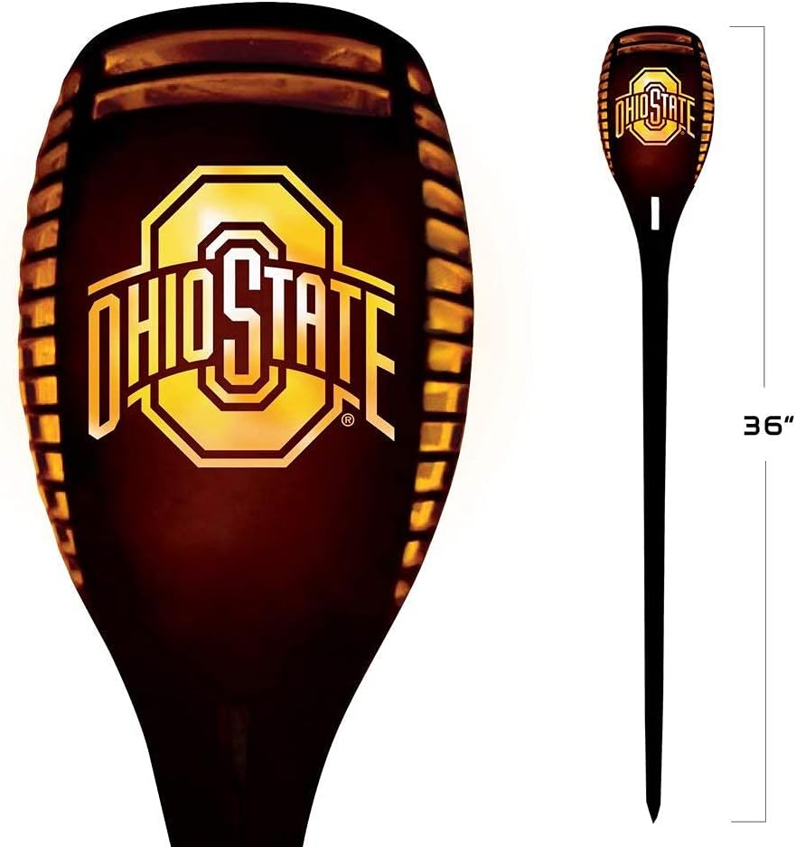 Sporticulture NFL Arizona Cardinals LED Solar Torch - 4" x 4" x 36" Waterproof & Sun Damage Resistant Solar Light with Flickering Flame - Perfect Decor for Patio, Front Porch or Poolside Landscape