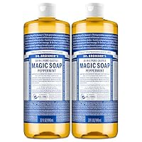 Dr. Bronner's Magic Soap - Peppermint- Pure-Castile Liquid Soap - for Face Body Wash Hands