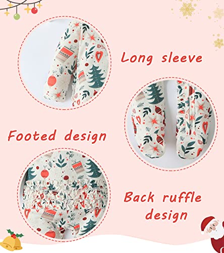 Newborn Baby Girl Clothes Onesies Outfits Infant Long Sleeve One-Piece Romper Zippers Jumsuit Footies Bodysuit(6-9 Months,Christmas) #TOP3