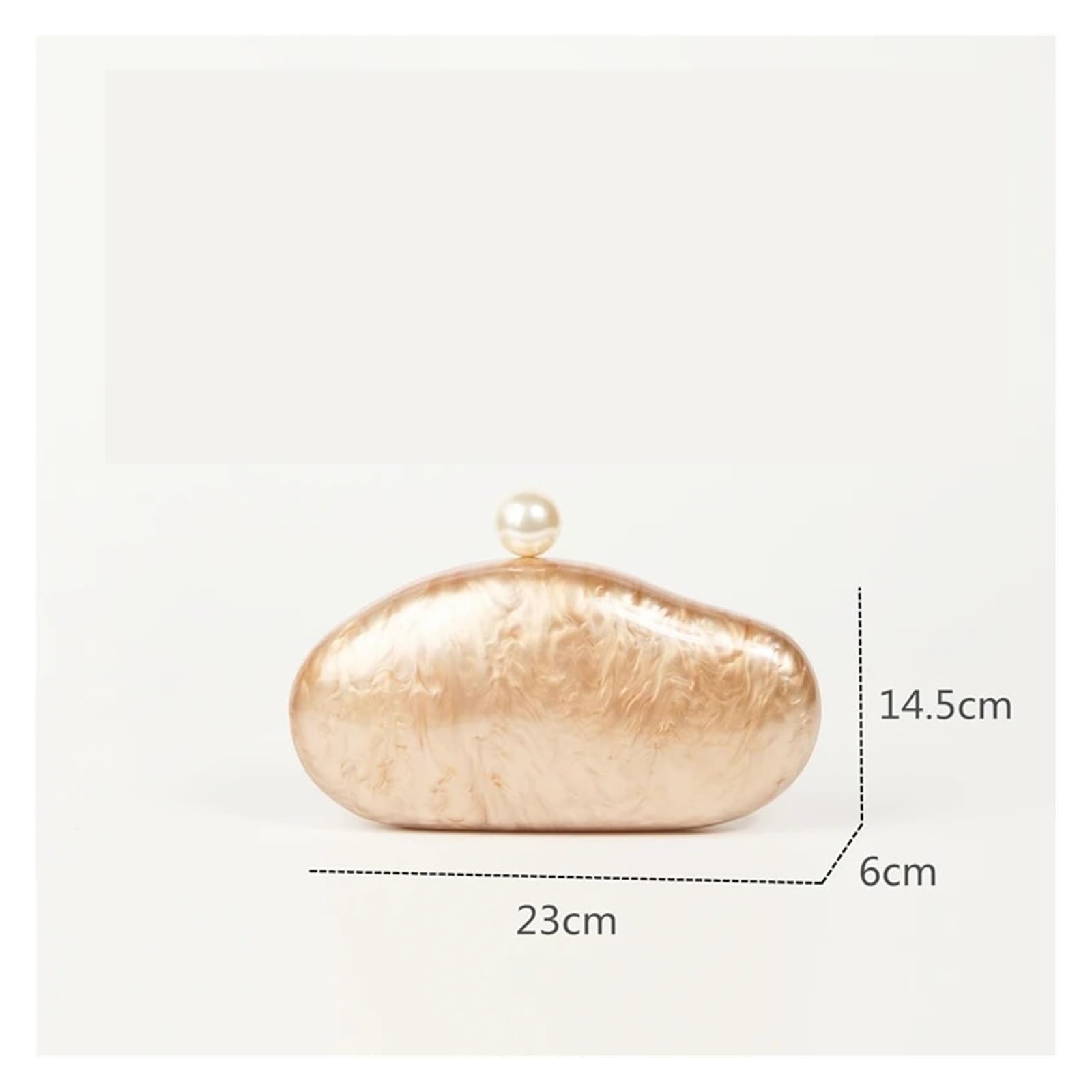 Muschel-Clutch, Perlmuttfarbene Handtasche, Damenhandtasche For Hochzeiten, Abendveranstaltungen, Süße In Elfenbein, Perlmutt Und Kaffeebraun Für Hochzeiten
