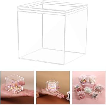 LABRIMP Acrylic Display Boxes 2.56 in Clear Cube Storage Cases with Lids Set of 12 for Collectibles Candy Jewellery Crafts and Makeup