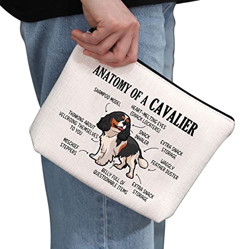 PYOUL Cavalier King Charles Spaniel Lover Gift Anatomy of A Cavalier Makeup Bag Cavalier King Charles Spaniel Owner Cosmetics Bag Dog Mom Gift (Cavalier 2.0 Bag) - Image 2