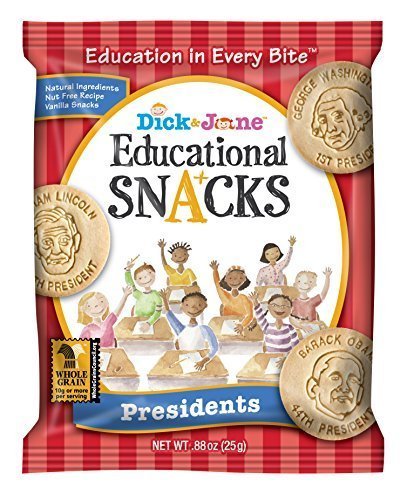 Dick & Jane Educational Snacks | PRESIDENTS - 60 bags that celebrate all US Presidents from Washington to Trump