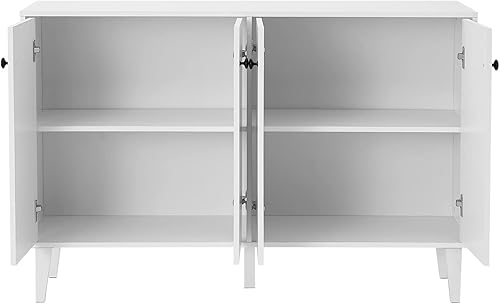 Miniatura 6 de Panana Aparador Buffet Gabinete Cocina Gabinete de almacenamiento Sala de estar 4 puertas Mesa de consola (blanco)