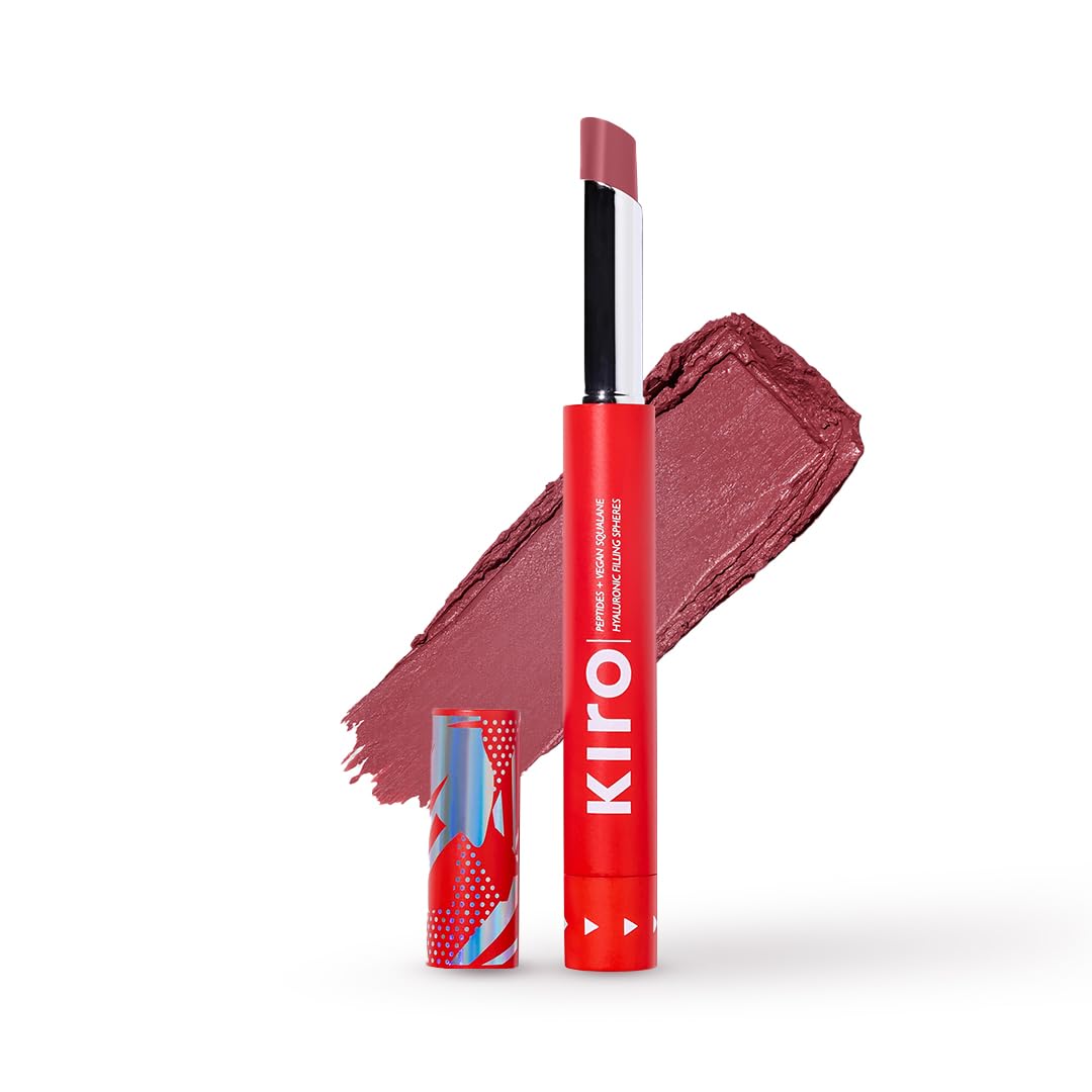 Kiro Slickstick Luxe Matte Lipstick - Mauve Macaroon, 2.4g | High-Pigment Velvet Matte Finish | Hydrating & Long-Lasting | Infused with Peptides & Hyaluronic Spheres | 12 Nude, Pink & Red Shades-image-0