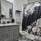 Jipusai Black and White Rose Shower Curtain Sets for Bathroom, White Gray Blossom Floral Bath Curatins, Fabric Machine Washable Modern Art Decor Curtains with Hooks 60X70IN