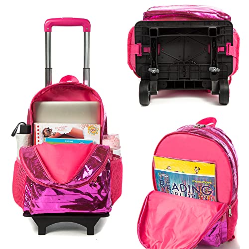 Kit Mochila de Rodinhas Bolsa Escolar Volta as Aulas com Estojo Duplo 2 Divisórias e Lancheira Térmi