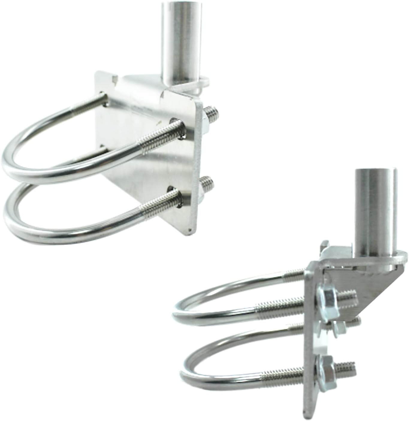 2 Pack Wall Mount Gate Hinge Wood Fence Link Gate Hinge, Heavy Duty Chain Link Fence Gate Post Hinges, 5/8" Hinge Pin, for 1-1/5" to 2" OD Post/Pipe, Stainless Steel