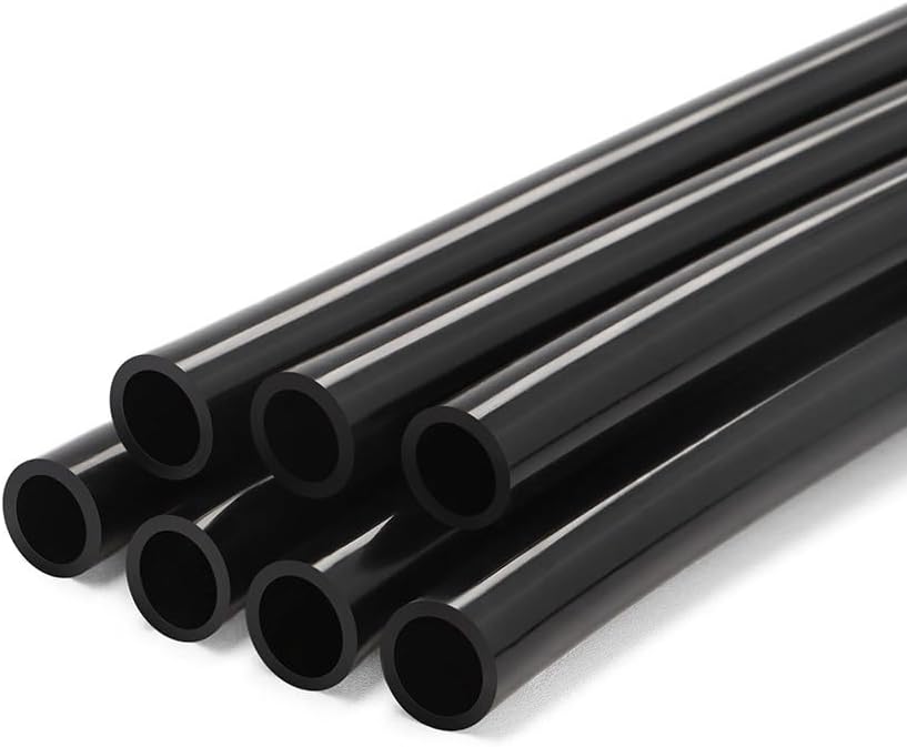 Flexible Black Silicone Rubber Tubing, 0.5/1/2/3/4/5/6/7/8/9/10mm ID, Food Grade Bendable Water Hose for Home Appliance & Food Machinery, 1 Piece(10 meters,ID 6mm x OD 8mm)