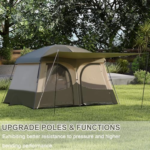 Vidalido Tents,6-8 Person Camping Tent with Extended Vestibule,2 Room Weather Resistant Family Tents,Easy Install Waterproof Outdoor Tent for Backpacking and Camping Hiking の商品画像 7