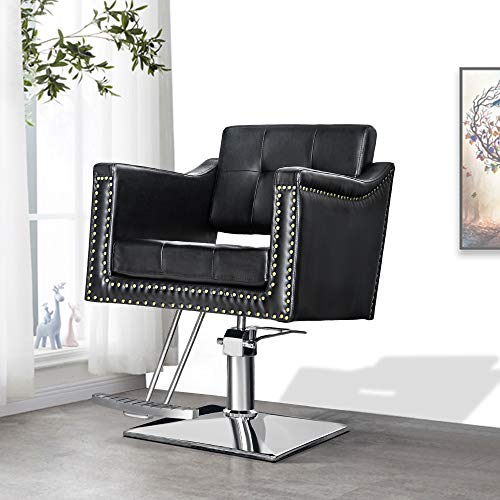 Barberpub Salon Chair For Hair Stylist, Hydraulic Barber Styling Chair, Beauty Spa Equipment 8813 (6" Seat Height Adjustment) (Black) #TOP1