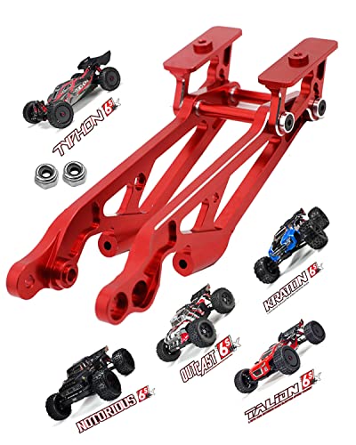 Aluminum Wing Mount Upgrades Part For 1/8 Arrma Typhon 6S Blx,Outcast 6S Blx,Kraton 6S Blx,Notorious 6S Blx,Talion 6S Blx,Arrcat Hops Up Upgrades Part,Replace Ar320347 (Red) #TOP18