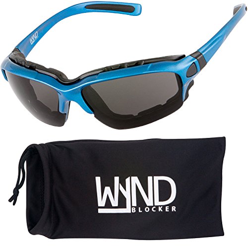 WYND Blocker Polarized Motorcycle Sunglasses, Smoke Blue