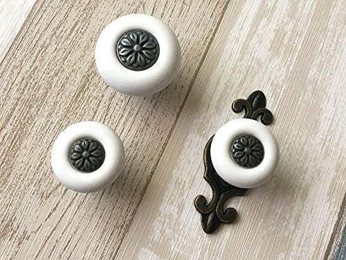 Poignée de meuble en céramique blanche JCAKES pour tiroir de commode - 5