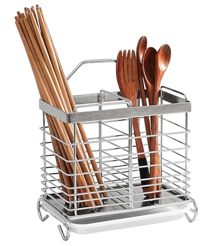 箸立て お箸入れ カトラリースタンド はしたて 箸置き はし立てフォーク スプーン ラック カトラリーポケット カトラリー入れ カトラリーケース キッチンラック キッチン用品収納 (2格タイプ（サイズL）)