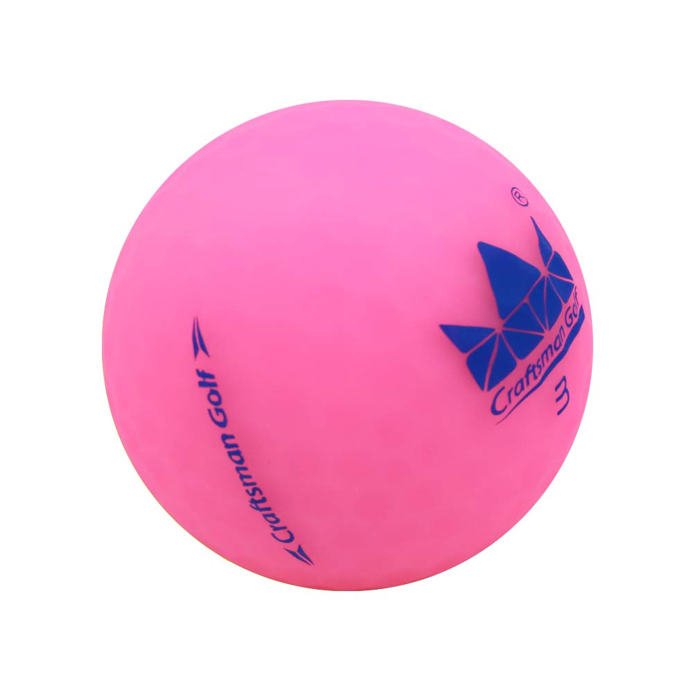 CRAFTSMAN GOLF Matte Kristallrosafarbene Kugeln, 2 Dutzend, 24 Stück, doppellagig, zweiteilig