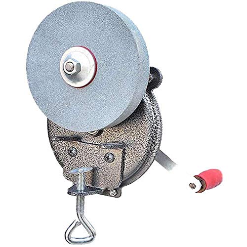 LeTkingok Hand-cranking Grinding Machine Household Small Knife Sharpener- Bearing Type 6 Inches DIY Polishing Machine Tool Grinder