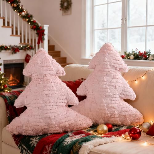 Lanpn 2 Stück Weihnachtsbaum Kissen Weihnachtskissen, Baum Weihnachts...