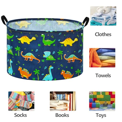 Image of 21.6 inch Round Laundry Basket Gift Basket Storage Laundry Hamper Laundry Basket Toys Nursery Bin with Handles,Storage Basket for Bedroom Decor