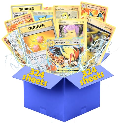 Packung Mit 324 Pcs Cartoon Karten Seltene Karten Set,Sammelkartenspiel Keine Duplikate Karikaturen Comics Sammelkarten Einschließlich Verschiedener Seltener Mit Glitzernden Holo 36 Zufällige