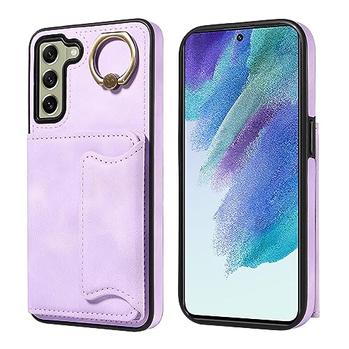 Coque Samsung S21 FE mauve pour vos déplacements, étui cuir de protection urbaine