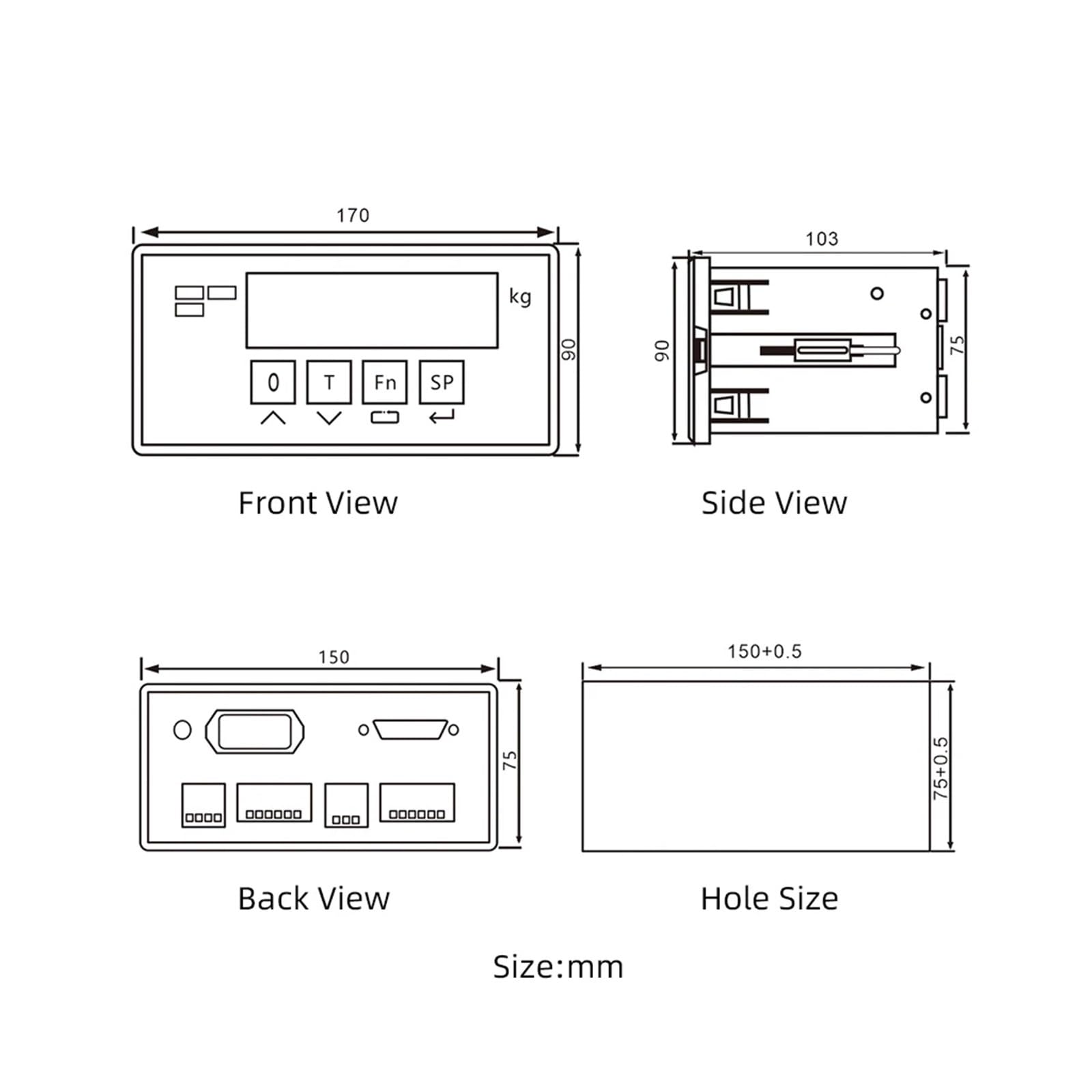 PSD3108 Cella di carico for pesatura industriale con indicatore dello strumento di controllo del display LCD Bilancia elettronica Utilizzo multiplo