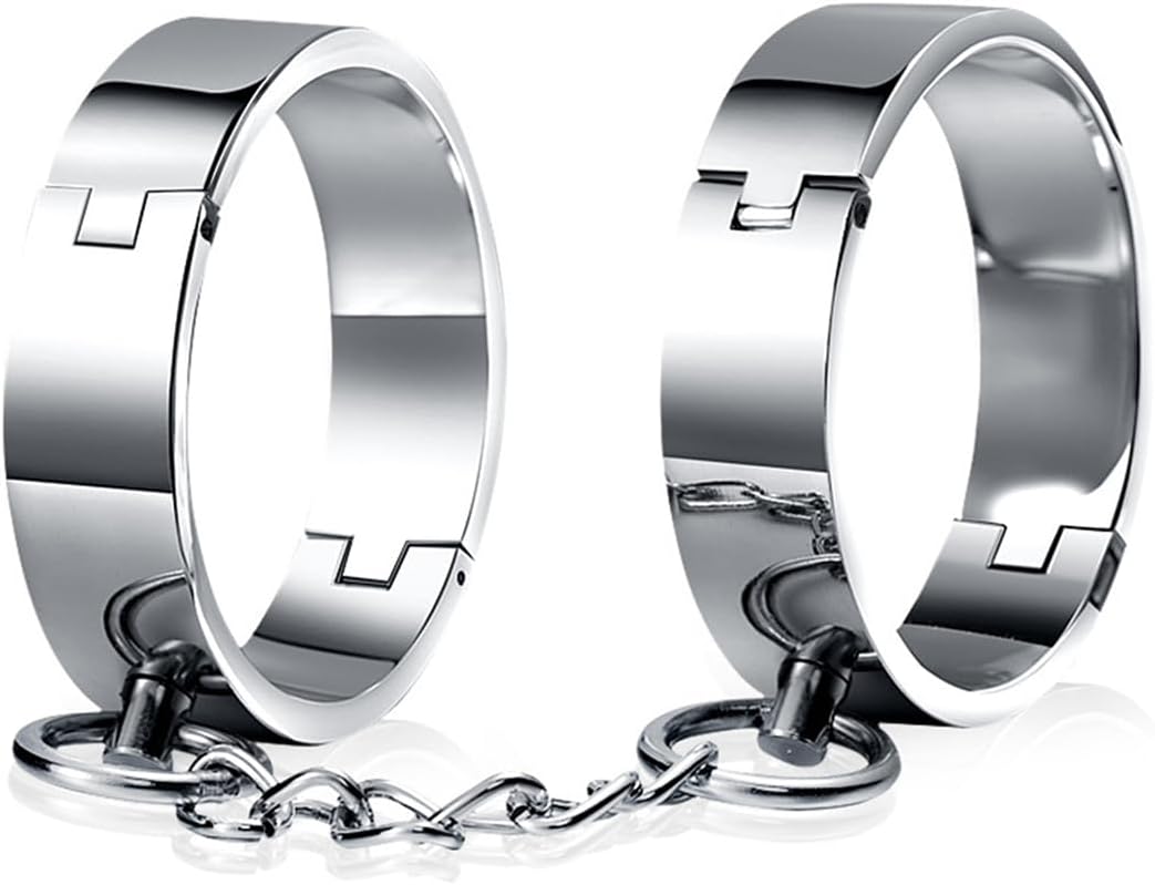 Unlock Your Style with Stainless Steel Lock Cuffs - Fashionable Women's Handcuff Bracelets