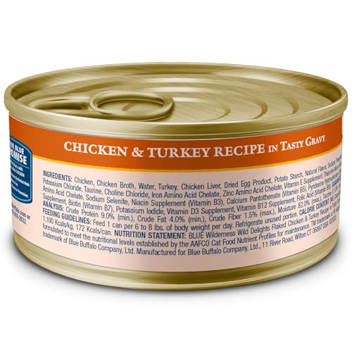 Image of Blue Buffalo Wilderness Chicken & Turkey Adult Wet Cat Food, 5.5 oz, 24 ct