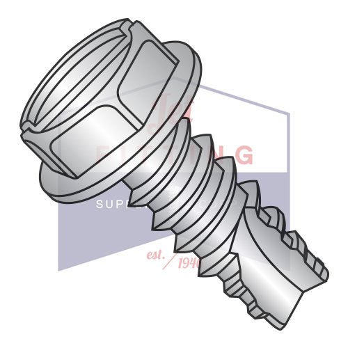 10-16X1/2 Type 25 Thread Cutting Screws | Slotted | Hex Washers Head | 18-8 Stainless Steel (Quantity: 1500)