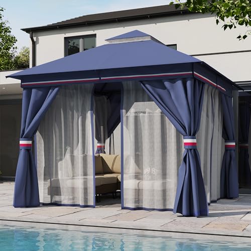 LAUSAINT HOME Patio Gazebo 10'x10', Outdoor Heavy Duty Party...