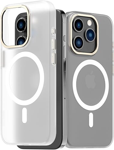 araree Aero Frame - Funda diseñada para iPhone 15 Pro, compatible con MagSafe, policarbonato duro, delgada, protectora, translúcida, mate,