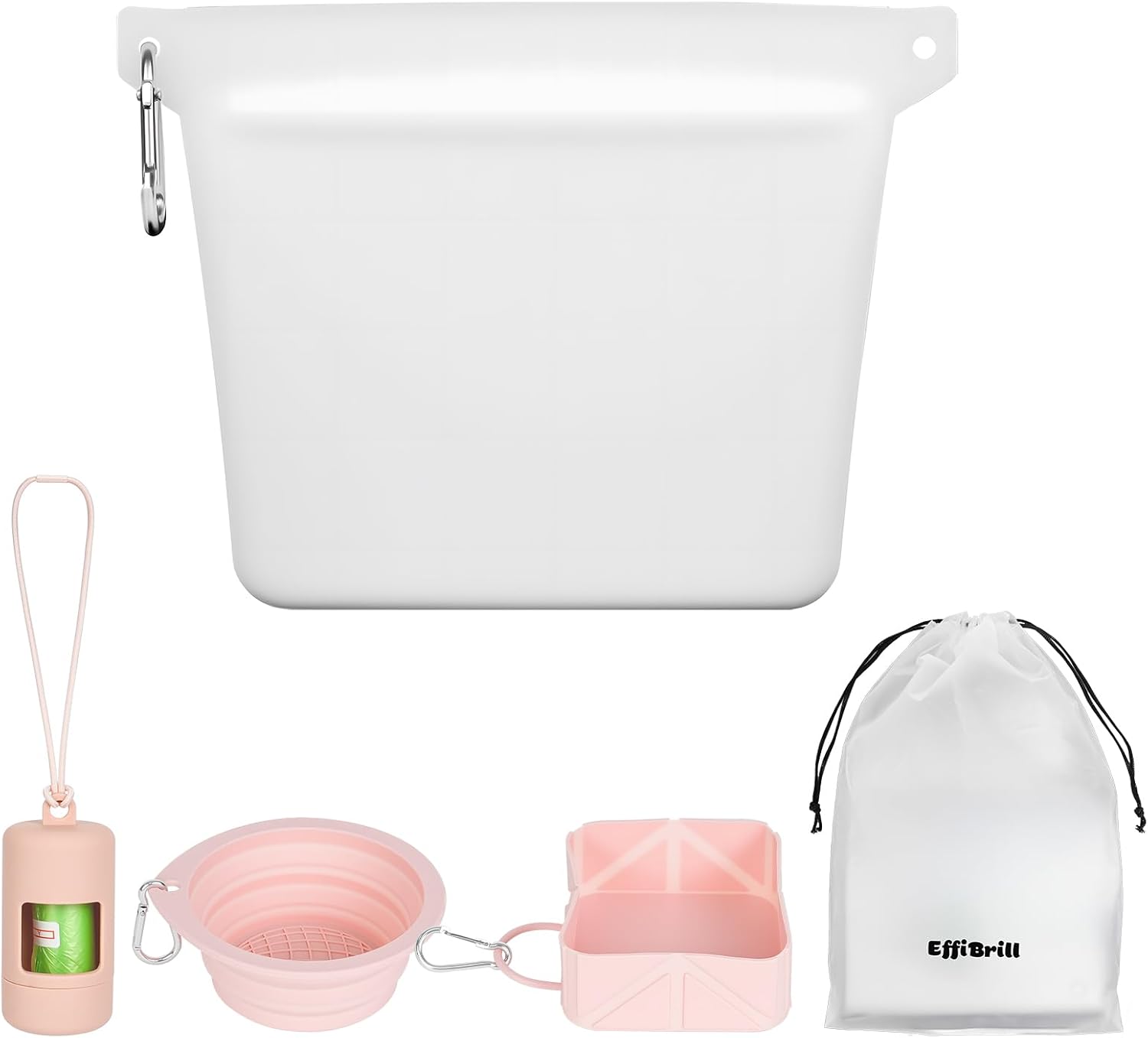 EffiBrill Silicone Dog Treat Pouch & Travel Accessories – Pink