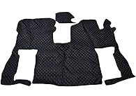 Black with blue stitching Eco leather floor mats + engine cover for Scania S Nextgen 2016+ trucks Right Hand Drive with FLAT FLOOR and SUSPENSION PASSENGER SEAT 2 piece set to fit RIGHT hand drive trucks only Colour: black Eco leather with blue stitc...