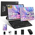 SKYEGG Tablet 10 Pollici Android 14, 20 GB RAM + 128 GB ROM(Espandibile Fino a 1 TB), Octa-Core, 5G Wi-Fi 6, 8MP + 5MP, 6000mAh, Widevine L1, USB-C Tablet con Tastiera + Mouse + Custodia, Nero