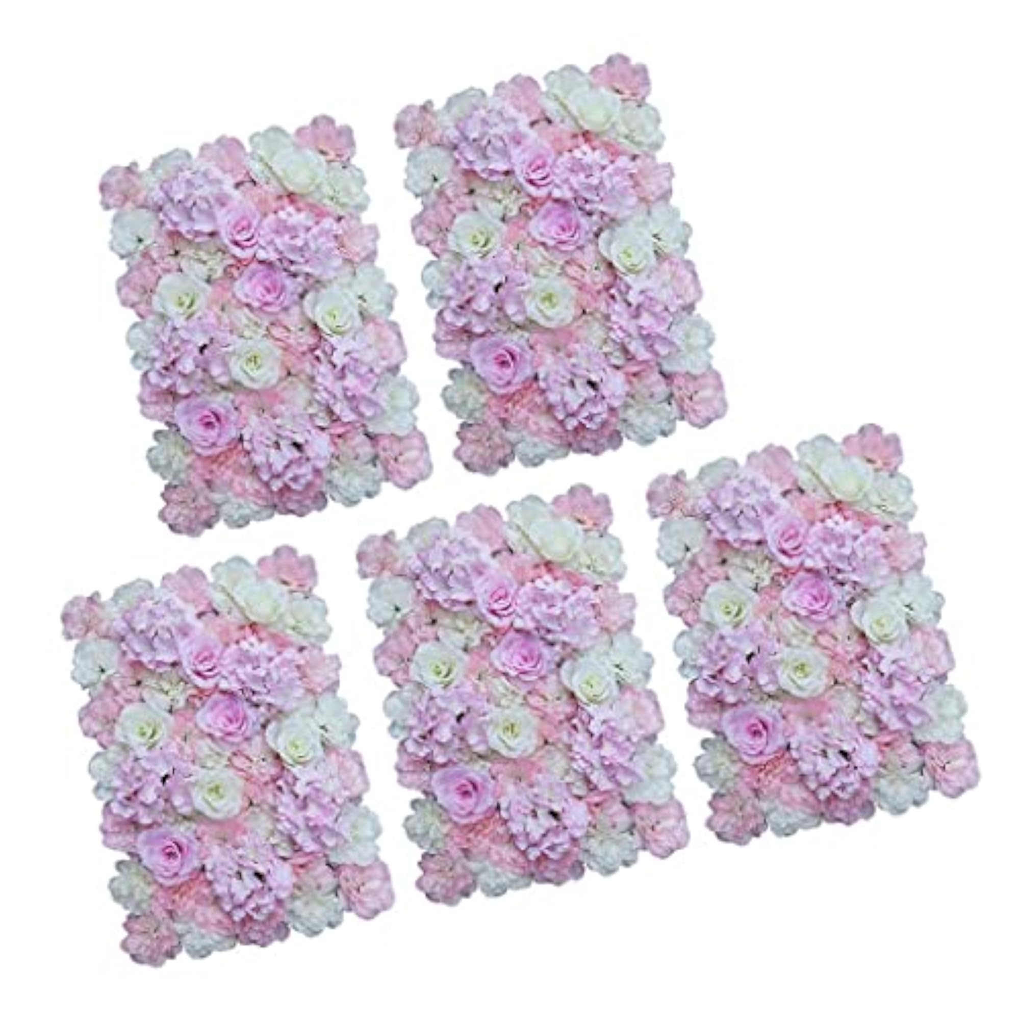 5 Pieces Artificial Flower Wall Panels Wedding Venue Decor