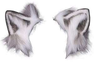 Plush Grey Wolf Ears Headband