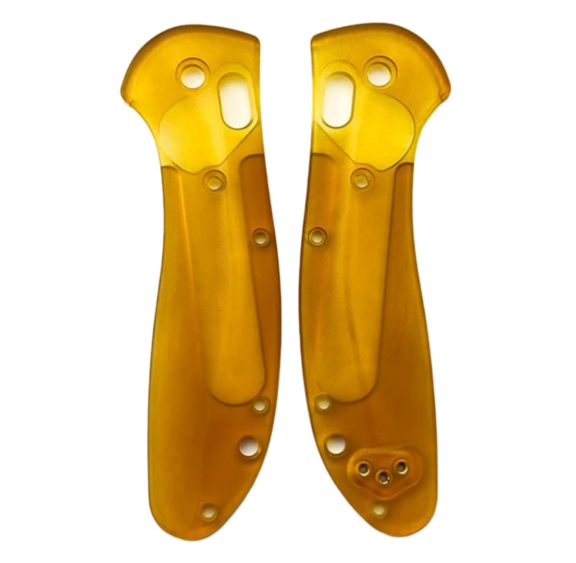 1 paio di impugnature di ricambio trasparenti PEI in polieterimmide progettate per Benchmade Griptilian 551 550 fai da te maniglie patch (viti incluse)