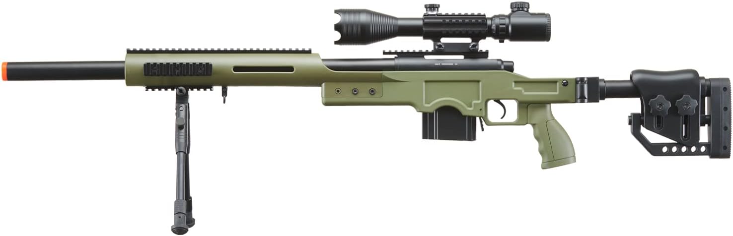 Well Full Metal MB4410 Spring Sniper Rifle Airsoft Gun (Scope & Bipod Package)