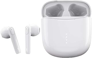 Naenka True Wireless Earbuds Bluetooth 5.0 Headphones Noise Cancelling Waterproof Stereo Earphones with Microphone in-Ear Touch Control Headset with Deep Bass for iPhone, Android (White)…
