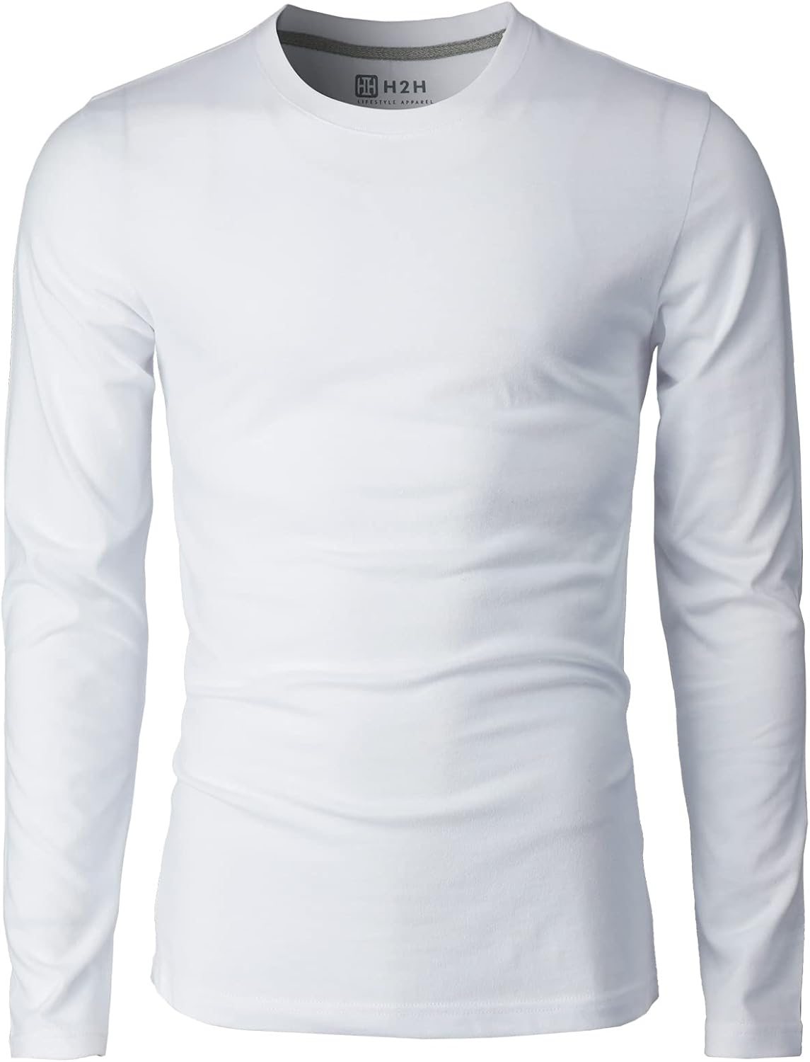 H2H Mens Casual Slim Fit Long Sleeve T-Shirts Soft Lightweight V-Neck/Crew-Neck Size XS to 3XL - Image 3
