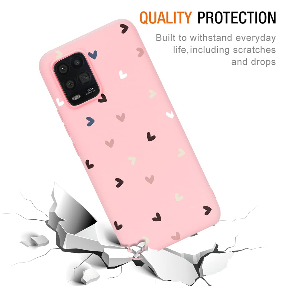 Yoedge 2 Pezzi Cover Per Xiaomi Redmi Note 10 Pro, Custodia Morbida Silicone Opaco Con Cuori, Antiurto TPU, Nero E Rosa - 3