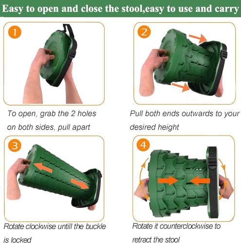 image for Fishboy Upgraded Square Collapsible Stool, 400lbs Max Weight, Lightwei