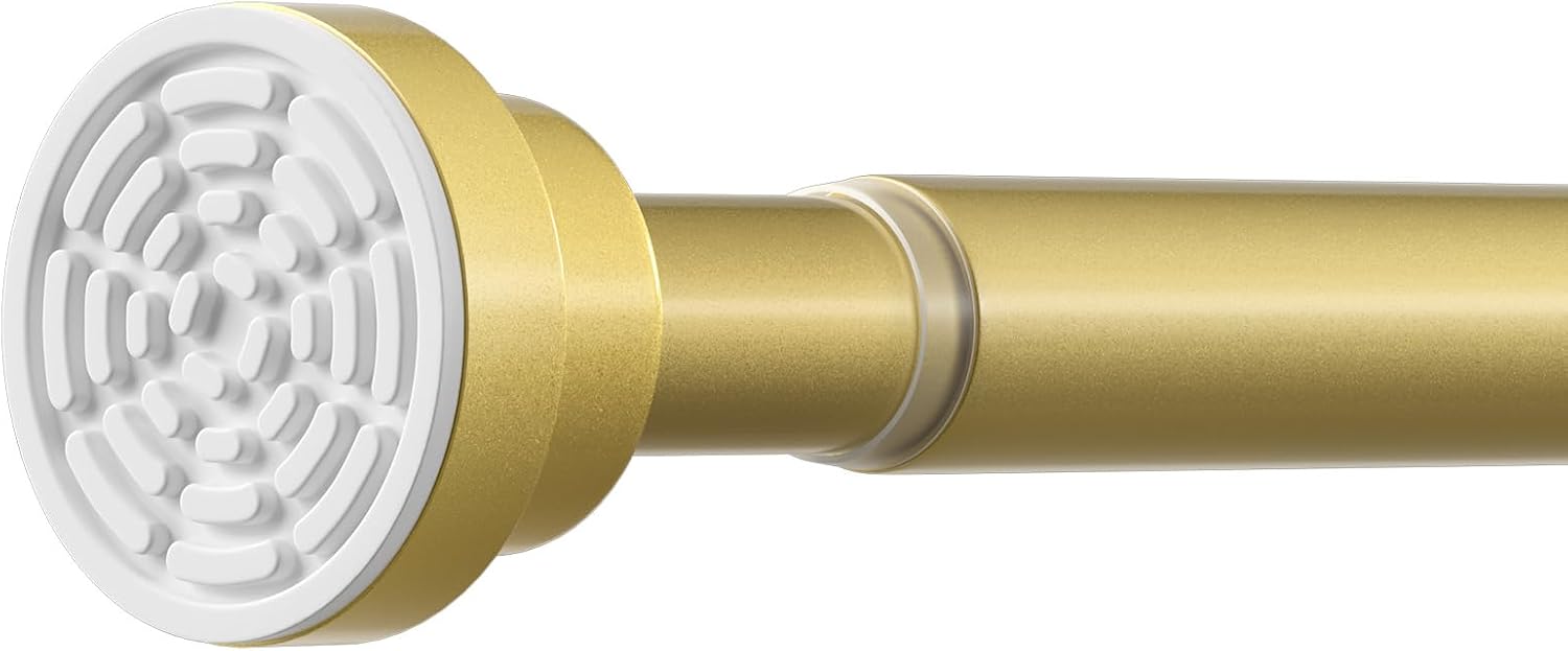 Tension Curtain Rod 31 to 75 Inch Gold Spring Tension Rods | Adjustable Curtain Rod No Drilling Expandable Pressure Curtain Rod Shower Rods for Windows Closets,Bathroom,Kitchen,Doorway