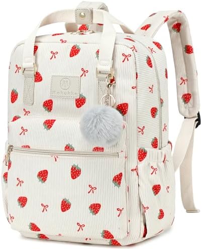 Makukke Rucksack Damen, Cord Daypack Anti-Theft Tasche Casual Schultasche Citytasche, für Schule Lässige täglich