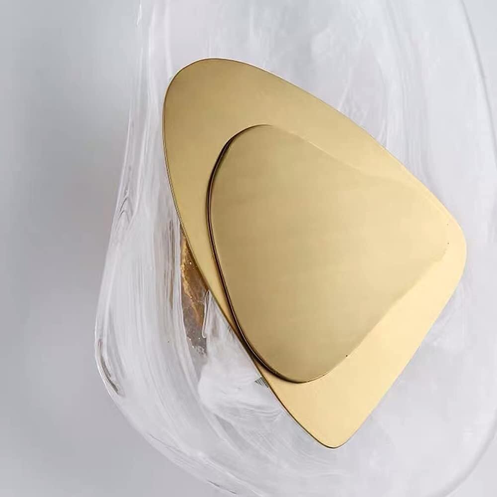 Applique da Parete per Camera da Letto, Stile Nordico, per Interni, con LED, Design aerodinamico in Vetro e Pietra, Luce Calda e soffusa (Nero).