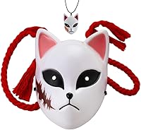Vista 1 de Oikawa Sabito - Máscara de zorro para cosplay, accesorios de anime, accesorio de disfraz con collar para Halloween
