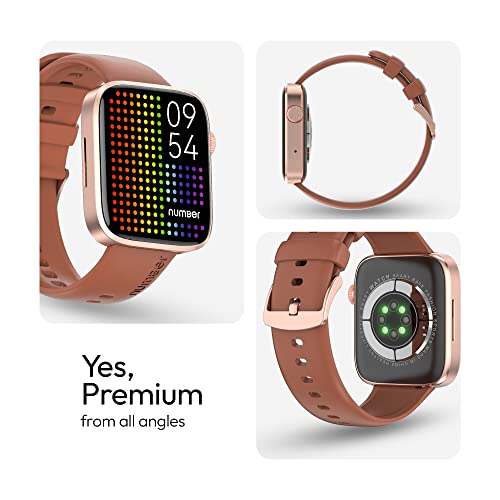 Image of NUMBER Dialfit Pro Max Bluetooth Calling Smart Watch, 1.91 inch Large Edge-to-Edge Display, Always On, 600 Nits Brightness,Heart Rate, Blood Pressure, SPO2, IP68, 7 Days Battery, Metallic Body (Brown)
