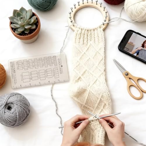 Quick Gauge Ruler for Knitting & Crochet, Stitch Measurement Tool — view 6