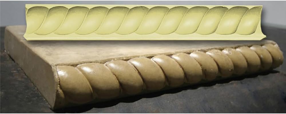 Concrete Countertop Edge Form Mold - Ship Rope (2″ x 8′) Rubber Mold from StoneCrete Systems - Ben Ashby Original Design